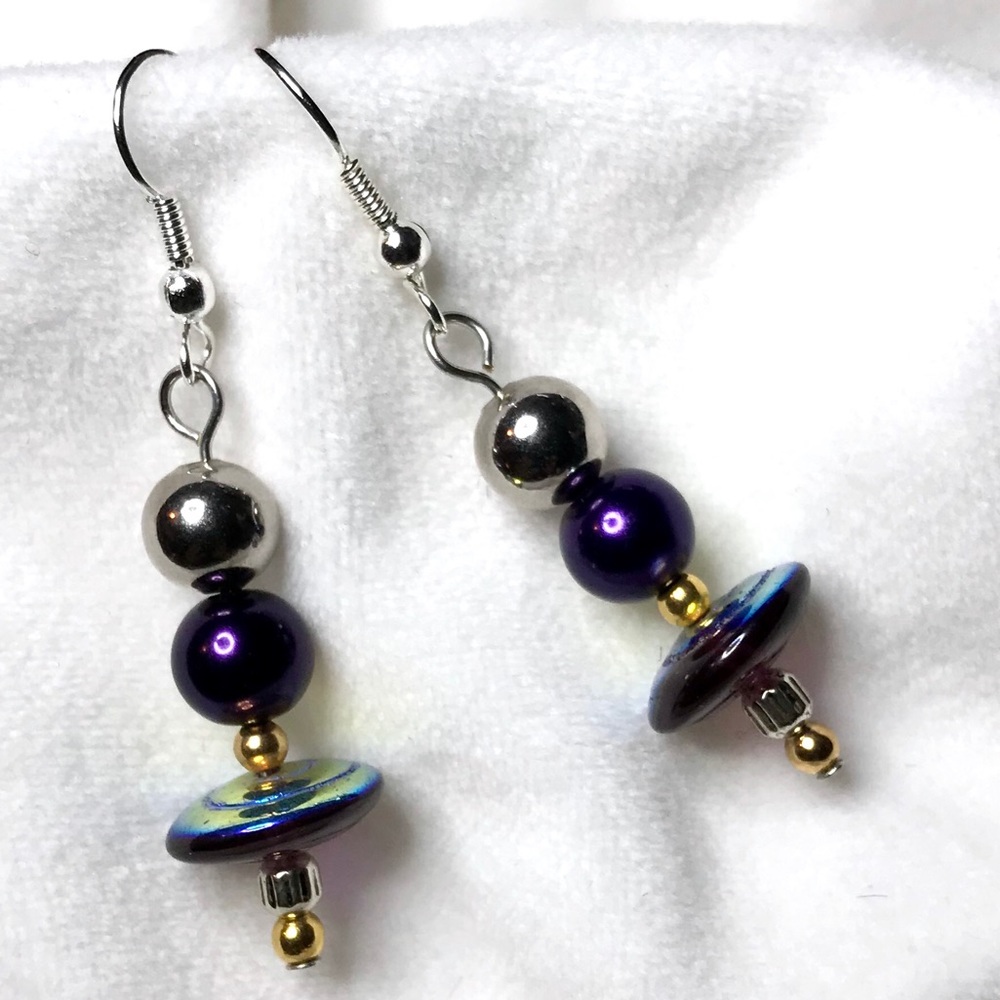Handmade Earrings with Vintage and Modern Elements (E121-2H) New Without Tags